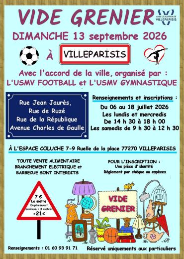 Vide grenier sept 2026