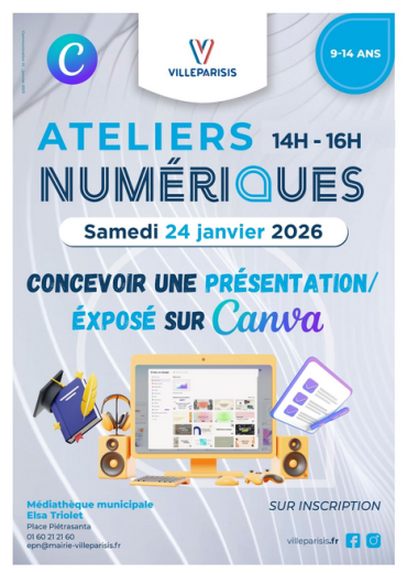 Atelier numérique 9-14 ans : Créer une présentation (exposé) avec Canva