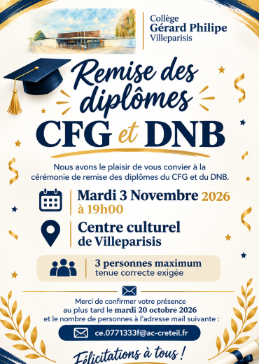 Cérémonie de remise des diplômes du Collège Gérard Philipe