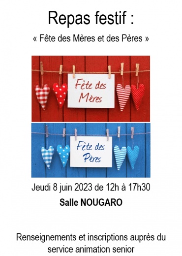 Repas festif, fêtes mères et fêtes des pères 