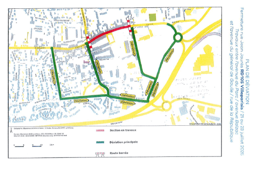 Plan de déviation fermeture rue de Ruzé