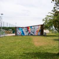 Evolution de la fresque murale du stade à Villeparisis