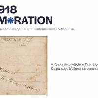 « Retour de La-Réôle le 19 octobre 1914.  De passage à Villeparisis venant de Le-Pin (Seine-et-Marne) »
