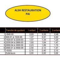 Tarifs restaurationPAI 