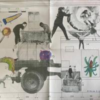 Fresque collage avant la pose