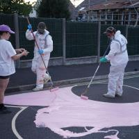 Réalisation de la fresque