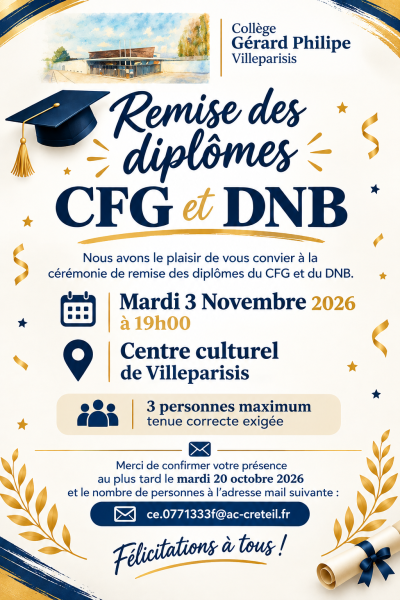 Cérémonie de remise des diplômes du Collège Gérard Philipe